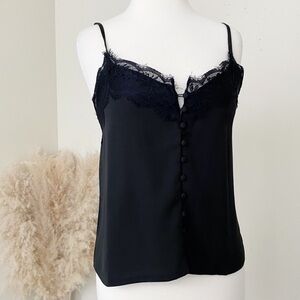 Forever 21 black lace trim cami top